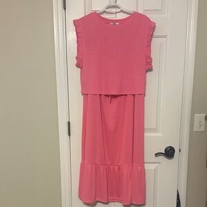 Pink Ruffled women’s skirt/top